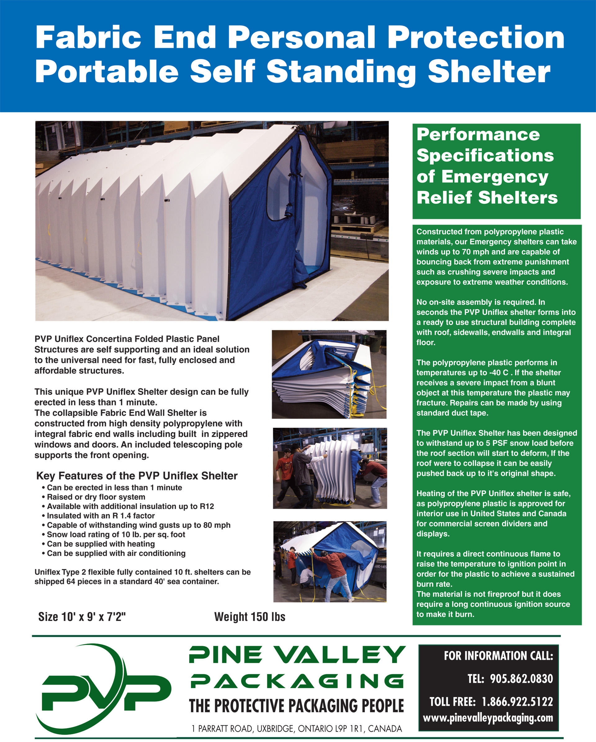Quick Shelters | Pine Valley Packaging